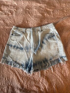 American Eagle Outfitters Distressed Highest Rise Denim Mom Shorts